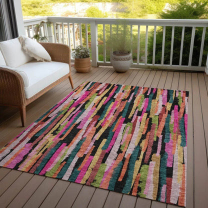 Marrah Pink Washable Indoor-Outdoor Rug-Outdoor Rugs-LOOMLAN Rugs-LOOMLAN