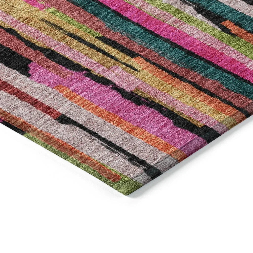 Marrah Pink Washable Indoor-Outdoor Rug-Outdoor Rugs-LOOMLAN Rugs-LOOMLAN