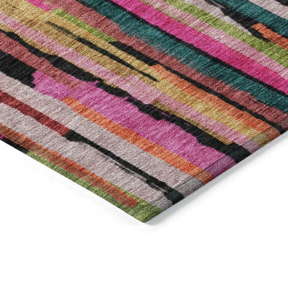 Marrah Pink Washable Indoor-Outdoor Rug-Outdoor Rugs-LOOMLAN Rugs-LOOMLAN