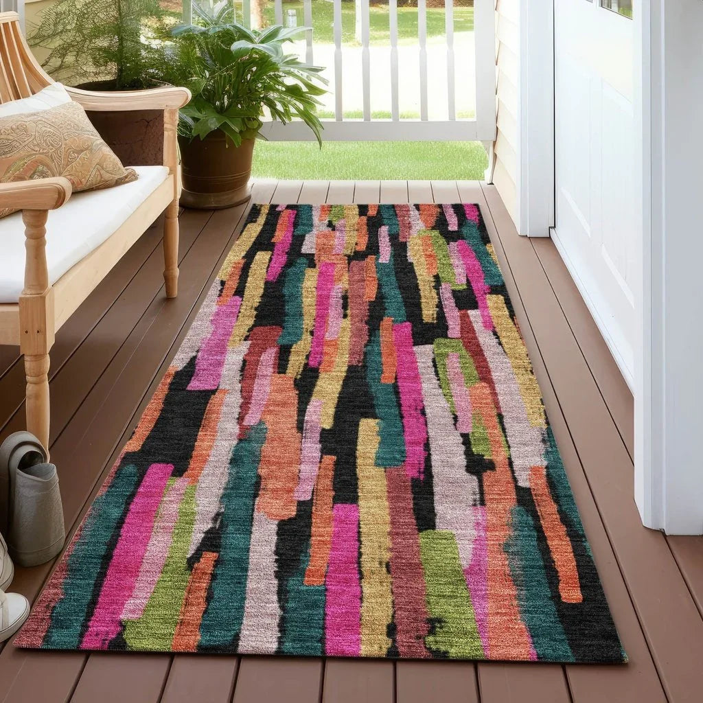 Marrah Pink Washable Indoor-Outdoor Rug-Outdoor Rugs-LOOMLAN Rugs-LOOMLAN