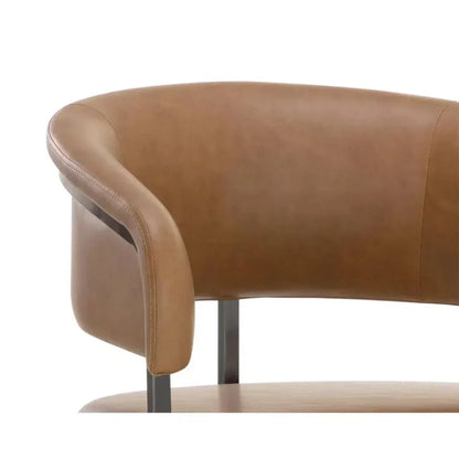 Marris Leather or Velvet Modern Barstool - LOOMLAN - SUNPAN - Bar Stools