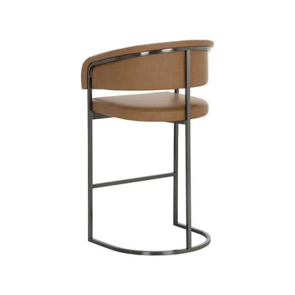 Marris Leather or Velvet Modern Barstool - LOOMLAN - SUNPAN - Bar Stools
