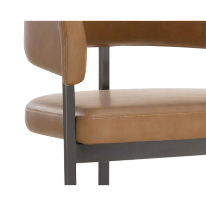Marris Leather or Velvet Modern Barstool - LOOMLAN - SUNPAN - Bar Stools