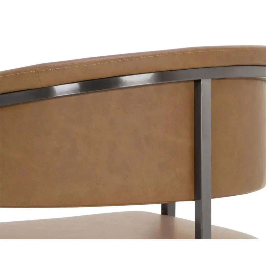 Marris Leather or Velvet Modern Barstool - LOOMLAN - SUNPAN - Bar Stools