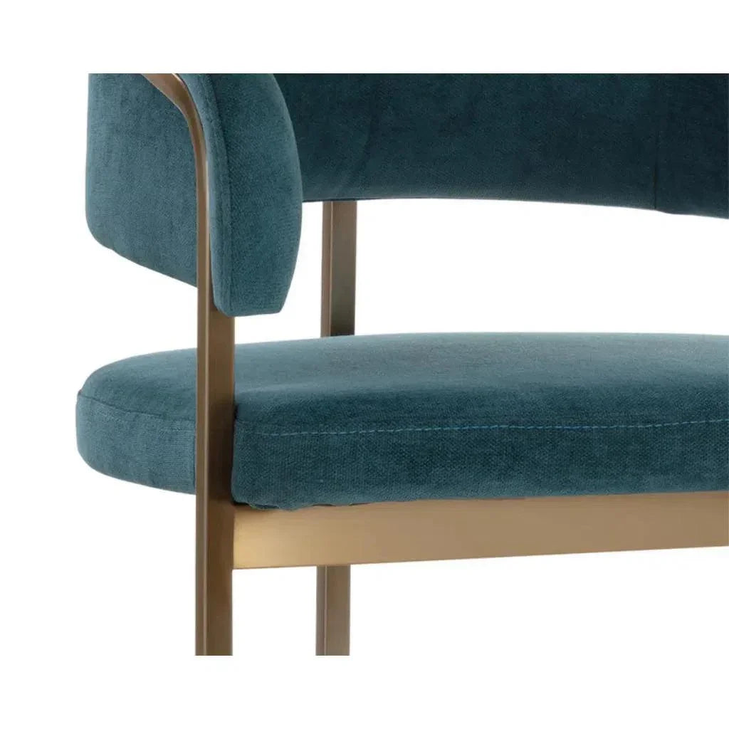 Marris Leather or Velvet Modern Barstool - LOOMLAN - SUNPAN - Bar Stools