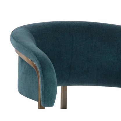 Marris Leather or Velvet Modern Barstool - LOOMLAN - SUNPAN - Bar Stools