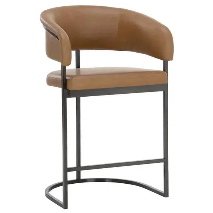 Marris Leather or Velvet Counter Stool - LOOMLAN - SUNPAN - Counter Stools