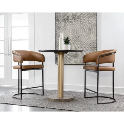 Marris Leather or Velvet Counter Stool - LOOMLAN - SUNPAN - Counter Stools