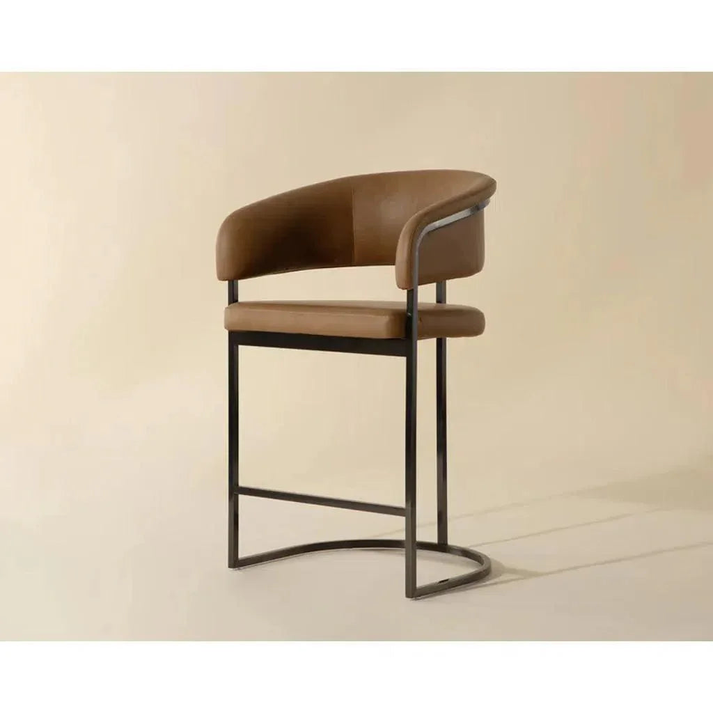 Marris Leather or Velvet Counter Stool - LOOMLAN - SUNPAN - Counter Stools