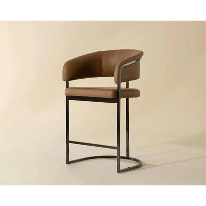 Marris Leather or Velvet Counter Stool - LOOMLAN - SUNPAN - Counter Stools