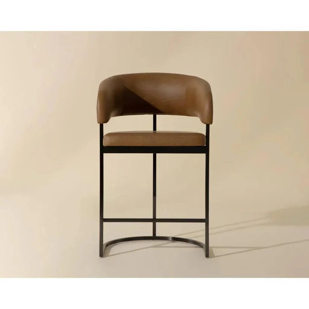 Marris Leather or Velvet Counter Stool - LOOMLAN - SUNPAN - Counter Stools