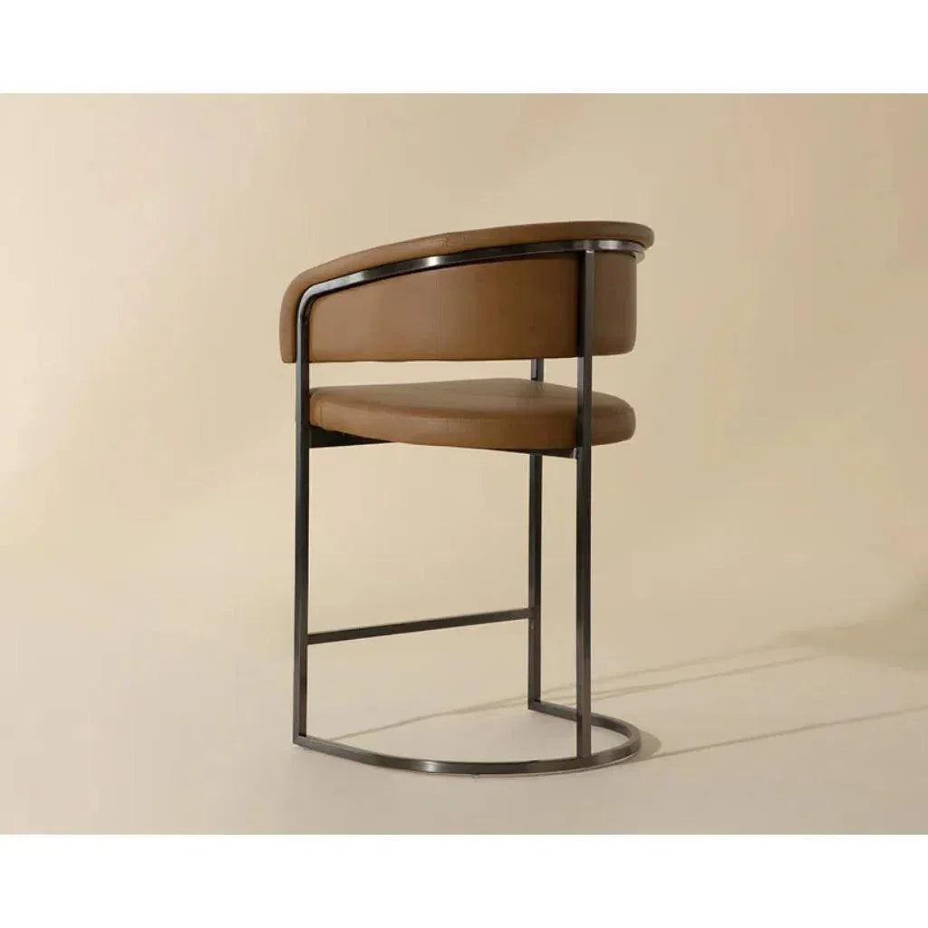 Marris Leather or Velvet Counter Stool - LOOMLAN - SUNPAN - Counter Stools