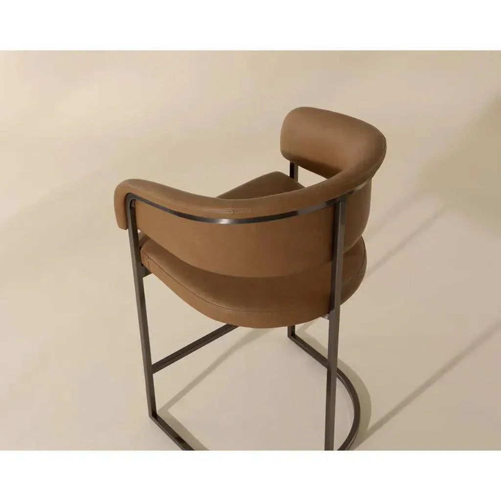 Marris Leather or Velvet Counter Stool - LOOMLAN - SUNPAN - Counter Stools