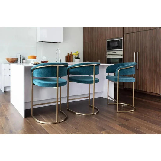 Marris Leather or Velvet Counter Stool - LOOMLAN - SUNPAN - Counter Stools