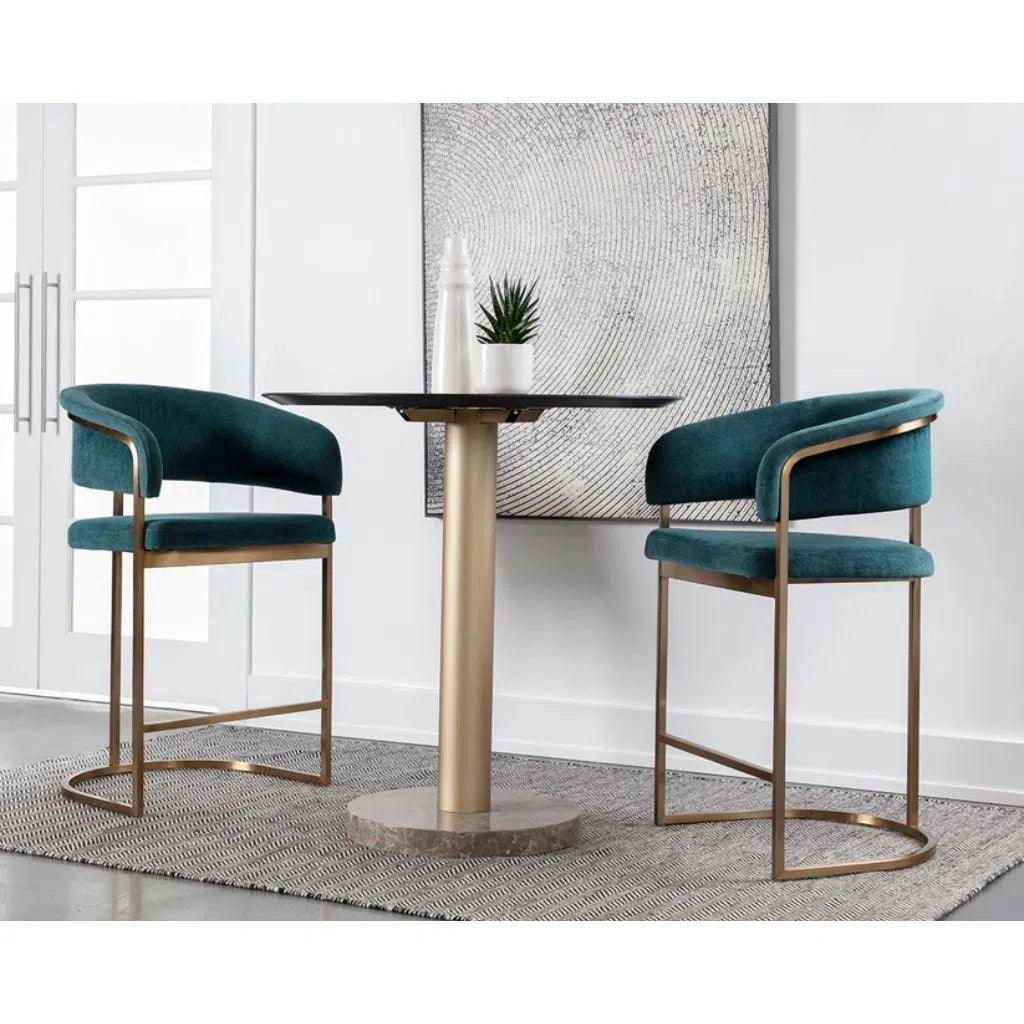 Marris Leather or Velvet Counter Stool - LOOMLAN - SUNPAN - Counter Stools