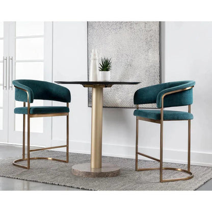 Marris Leather or Velvet Counter Stool - LOOMLAN - SUNPAN - Counter Stools