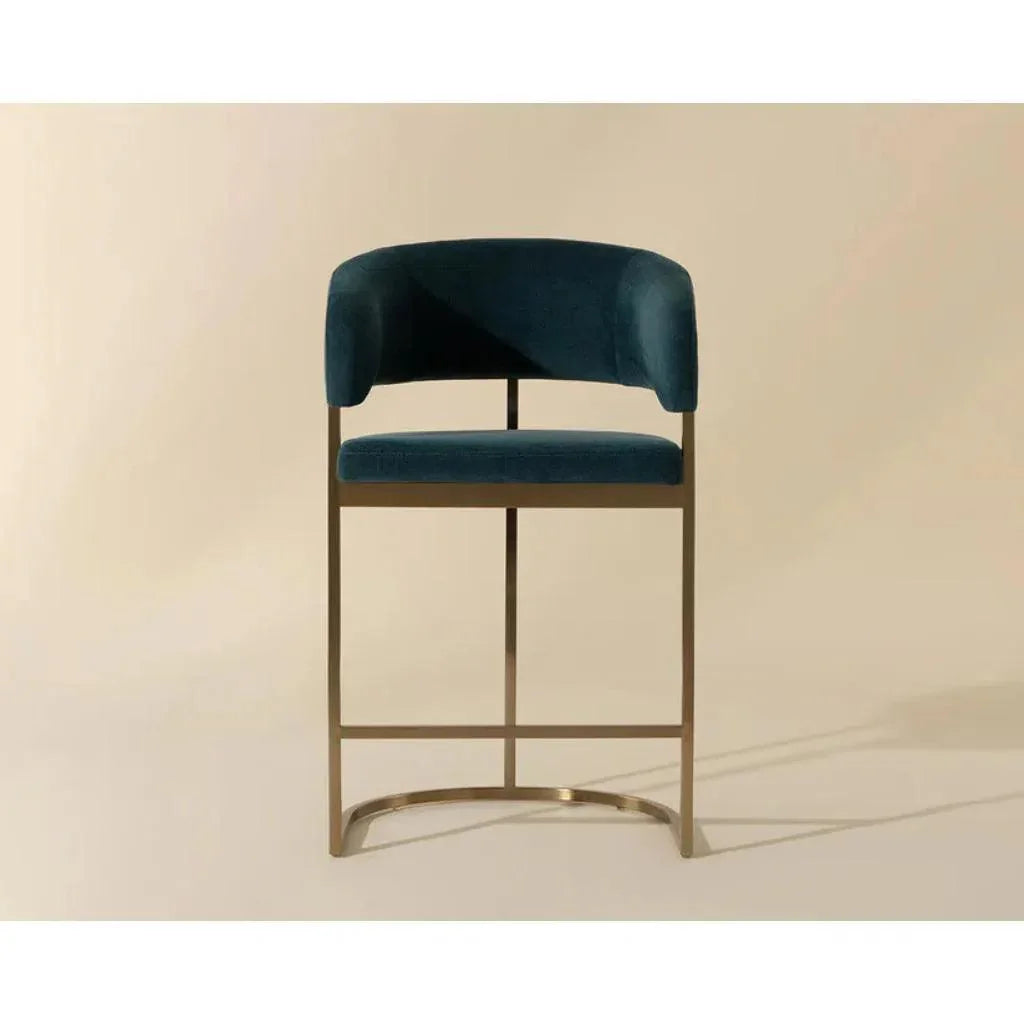 Marris Leather or Velvet Counter Stool - LOOMLAN - SUNPAN - Counter Stools