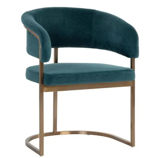 Marris Velvet Dining Armchair - LOOMLAN - SUNPAN - Dining Chairs