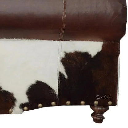 Marshal Leather & Hair On Hide Sofa Whiskey Brown - LOOMLAN - Uptown Sebastian - Sofas & Loveseats
