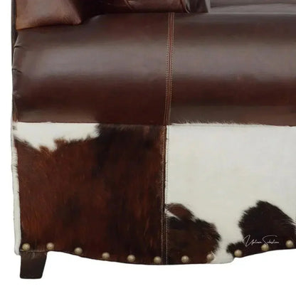 Marshal Leather & Hair On Hide Sofa Whiskey Brown - LOOMLAN - Uptown Sebastian - Sofas & Loveseats