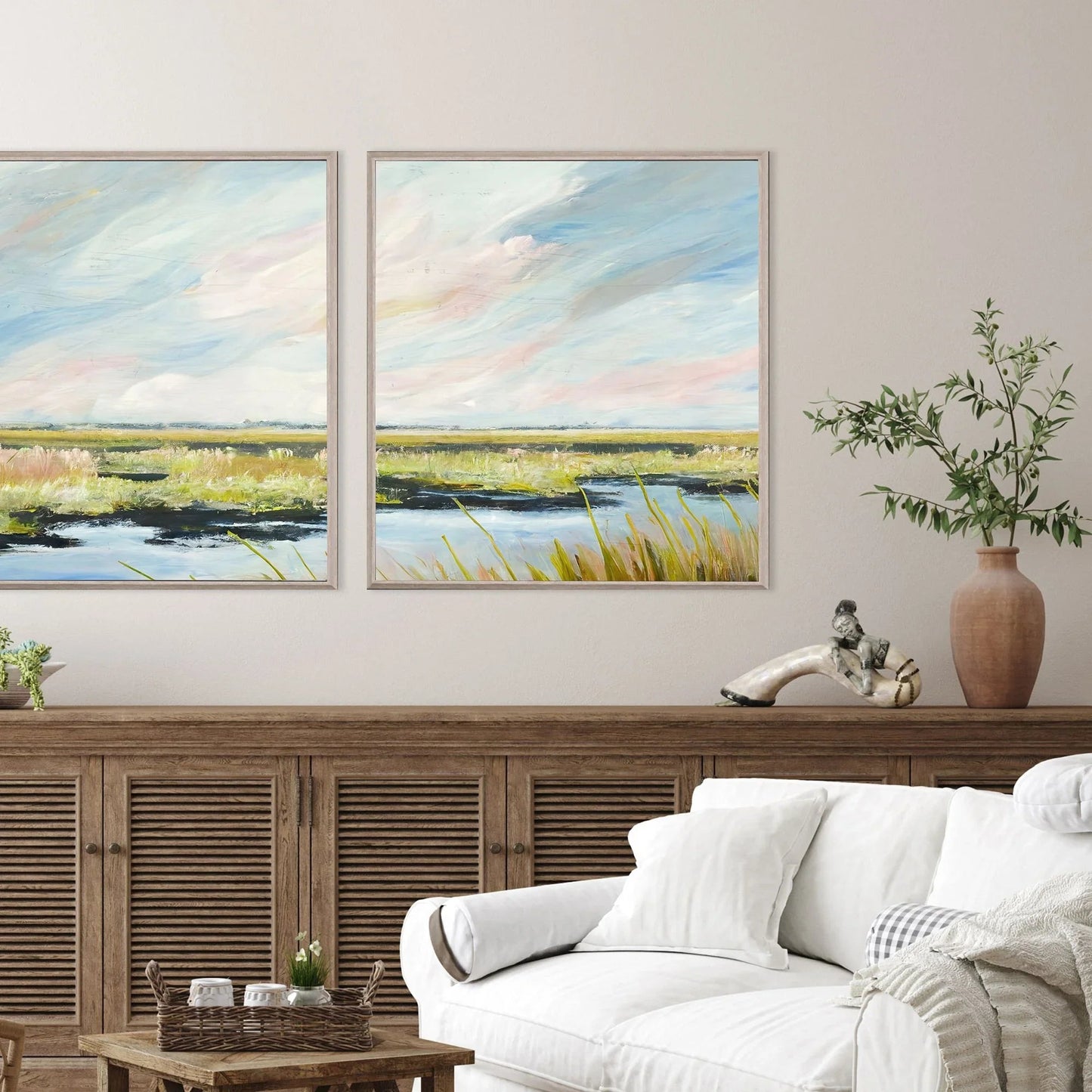 Marshlands II Blue Framed Wall Art