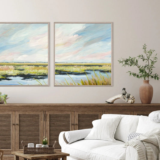 Marshlands II Blue Framed Wall Art