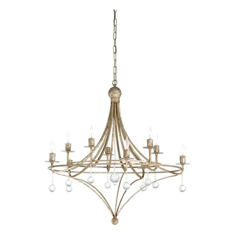 Martha 10 - Light Silver Crystal Chandelier - LOOMLAN - Wildwood - Chandeliers