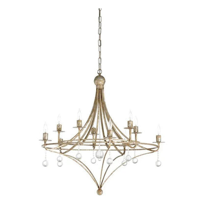 Martha 10 - Light Silver Crystal Chandelier - LOOMLAN - Wildwood - Chandeliers