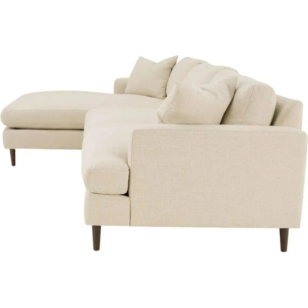 Martha Left Sectional Sofa - Beach Alabaster - LOOMLAN - LH Imports - Sectionals