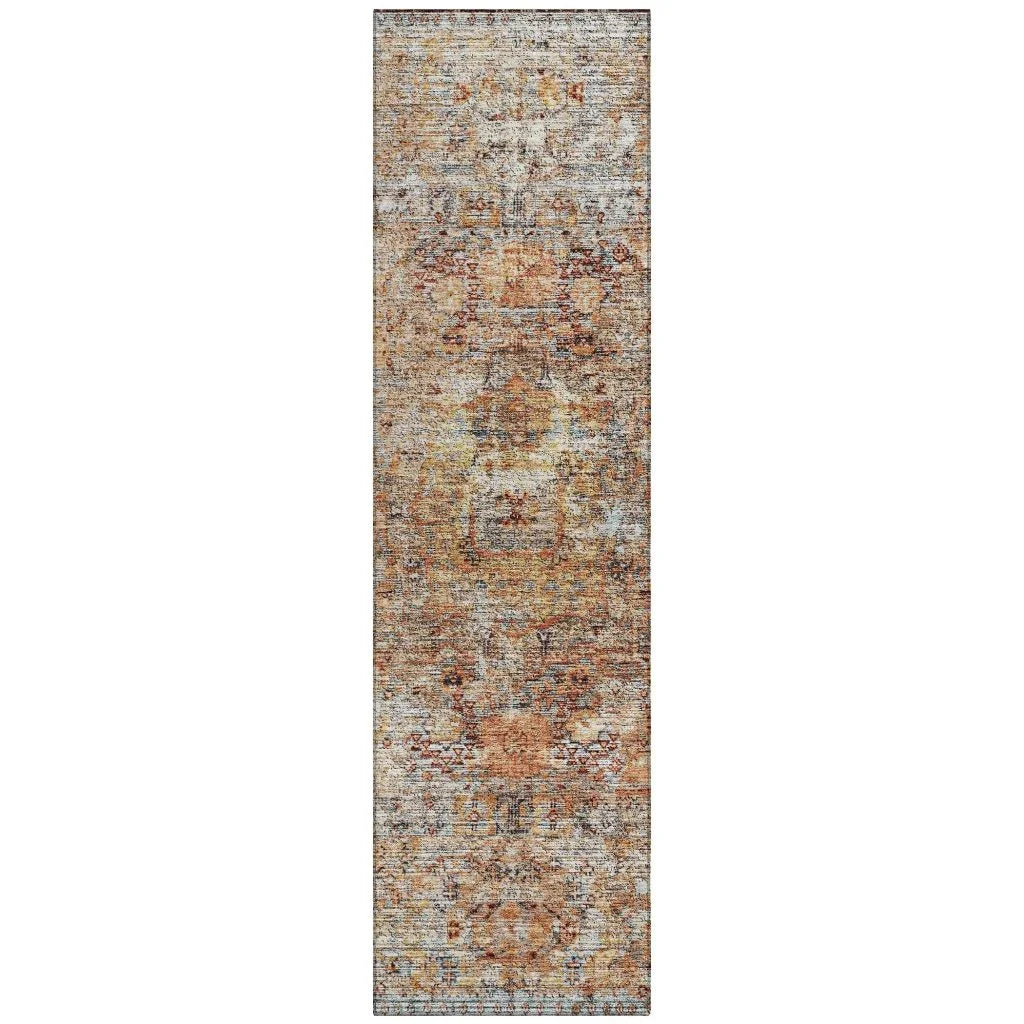 Martha Orange Washable Indoor - Outdoor Rug - LOOMLAN - LOOMLAN Rugs - Outdoor Rugs