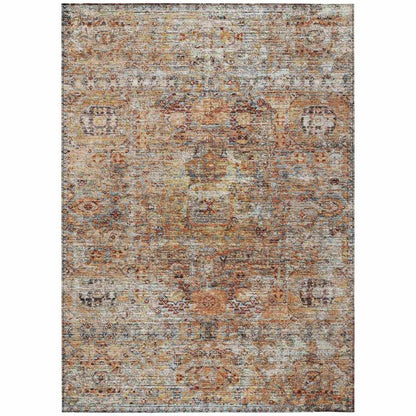 Martha Orange Washable Indoor - Outdoor Rug - LOOMLAN - LOOMLAN Rugs - Outdoor Rugs