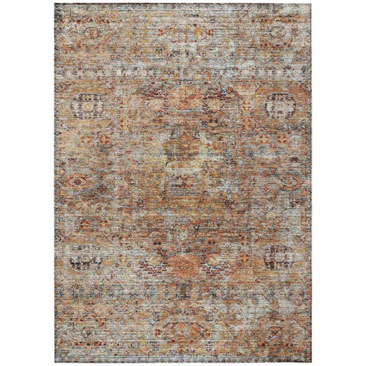 Martha Orange Washable Indoor - Outdoor Rug - LOOMLAN - LOOMLAN Rugs - Outdoor Rugs