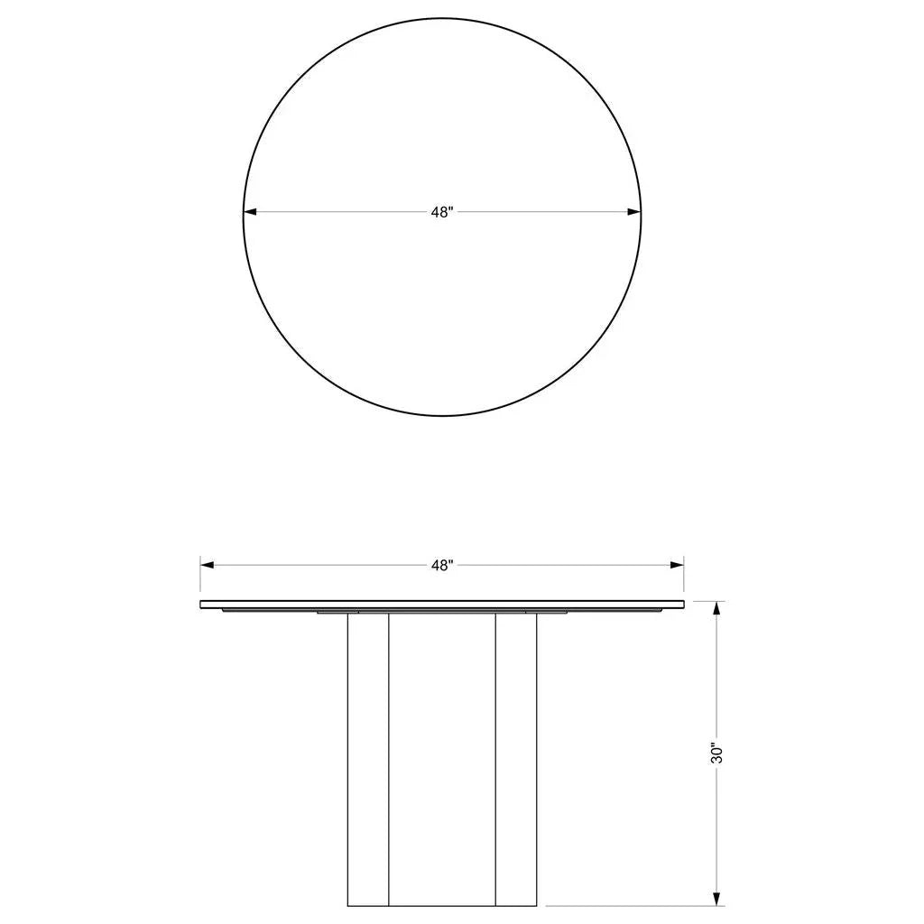 Martie Marble Top Round Dining Table-Dining Tables-Urbia-LOOMLAN