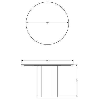 Martie Marble Top Round Dining Table-Dining Tables-Urbia-LOOMLAN