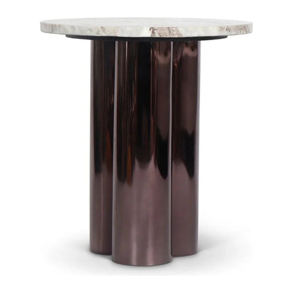 Martie Marble Top Round Side Table - LOOMLAN - Urbia - Side Tables