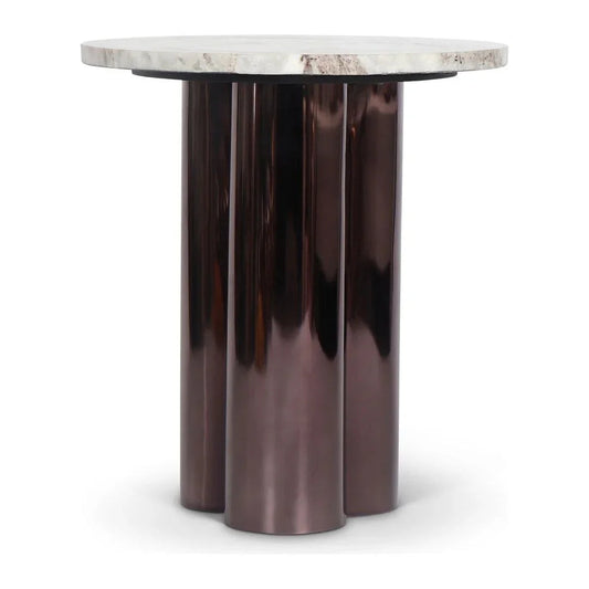 Martie Marble Top Round Side Table - LOOMLAN - Urbia - Side Tables