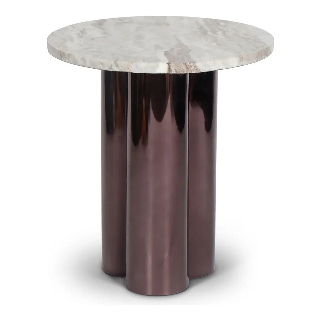Martie Marble Top Round Side Table - LOOMLAN - Urbia - Side Tables