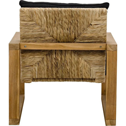 Martin Teak Frame Arm Chair With Black Woven - LOOMLAN - Noir - Accent Chairs