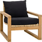 Martin Teak Frame Arm Chair With Black Woven - LOOMLAN - Noir - Accent Chairs