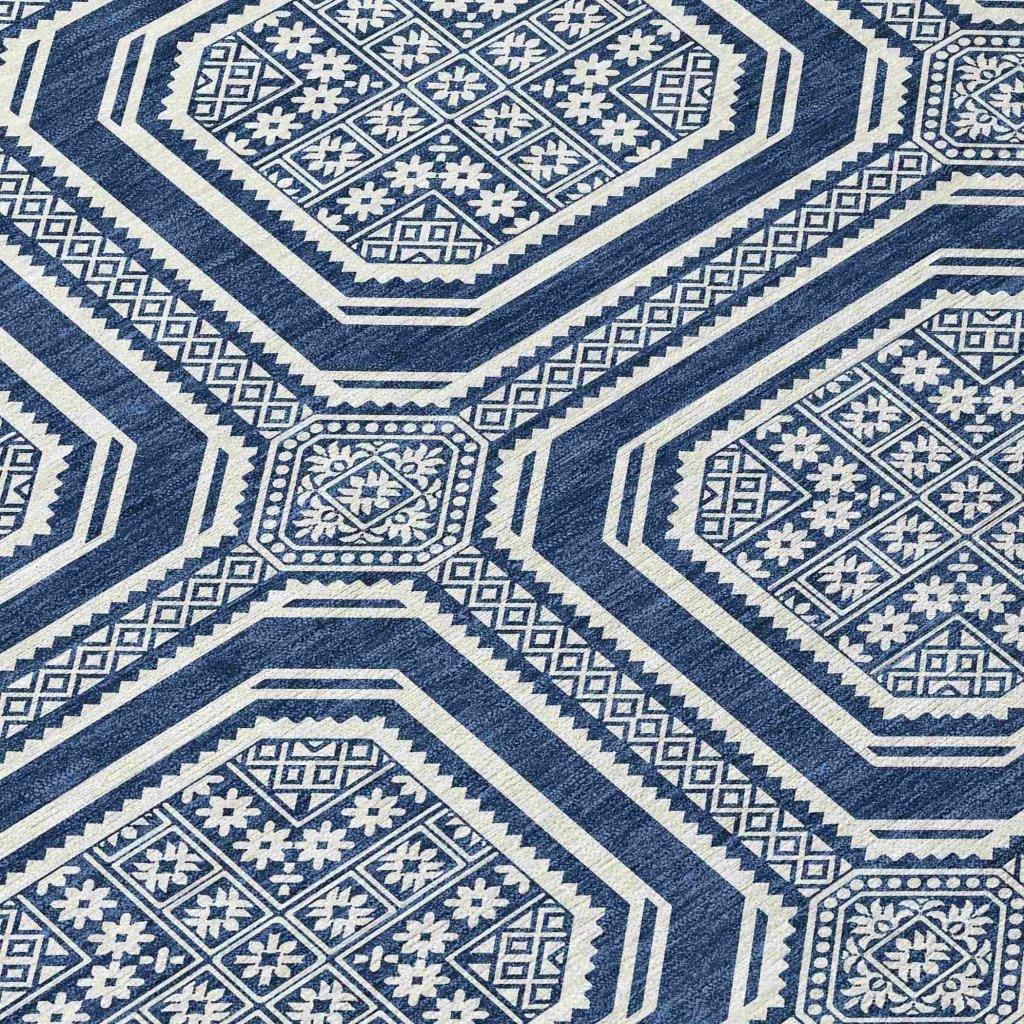 Maruna Blue Washable Indoor - Outdoor Rug - LOOMLAN - LOOMLAN Rugs - Outdoor Rugs