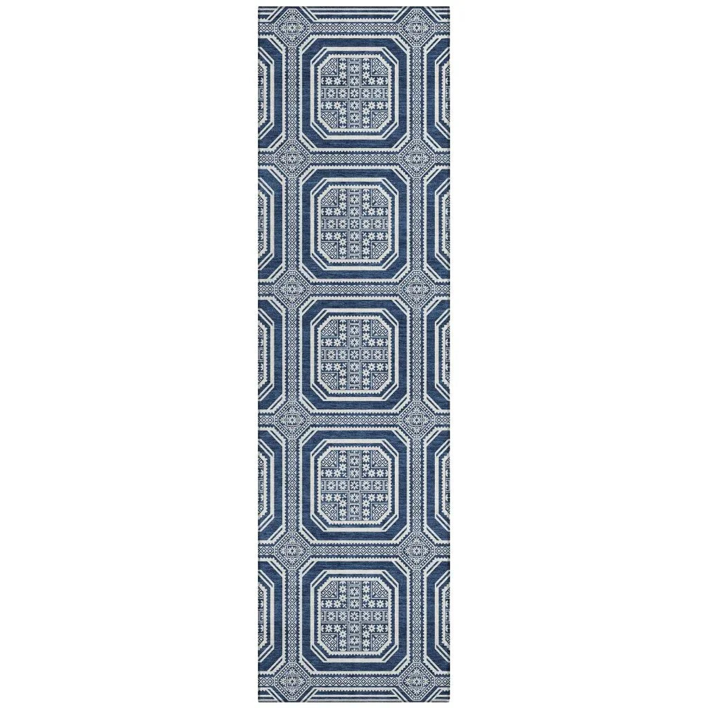 Maruna Blue Washable Indoor - Outdoor Rug - LOOMLAN - LOOMLAN Rugs - Outdoor Rugs