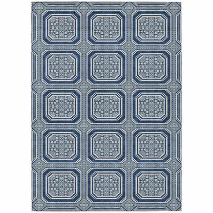 Maruna Blue Washable Indoor - Outdoor Rug - LOOMLAN - LOOMLAN Rugs - Outdoor Rugs