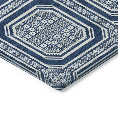 Maruna Blue Washable Indoor - Outdoor Rug - LOOMLAN - LOOMLAN Rugs - Outdoor Rugs