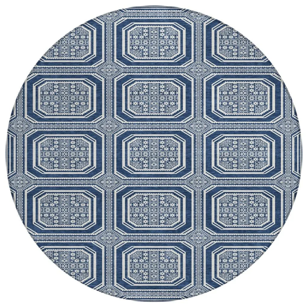 Maruna Blue Washable Indoor - Outdoor Rug - LOOMLAN - LOOMLAN Rugs - Outdoor Rugs