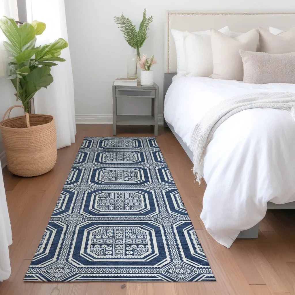 Maruna Blue Washable Indoor - Outdoor Rug - LOOMLAN - LOOMLAN Rugs - Outdoor Rugs