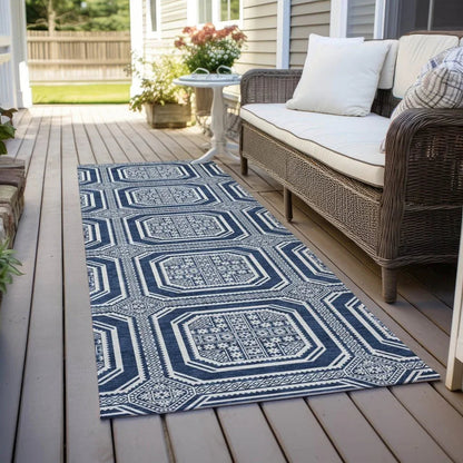 Maruna Blue Washable Indoor - Outdoor Rug - LOOMLAN - LOOMLAN Rugs - Outdoor Rugs