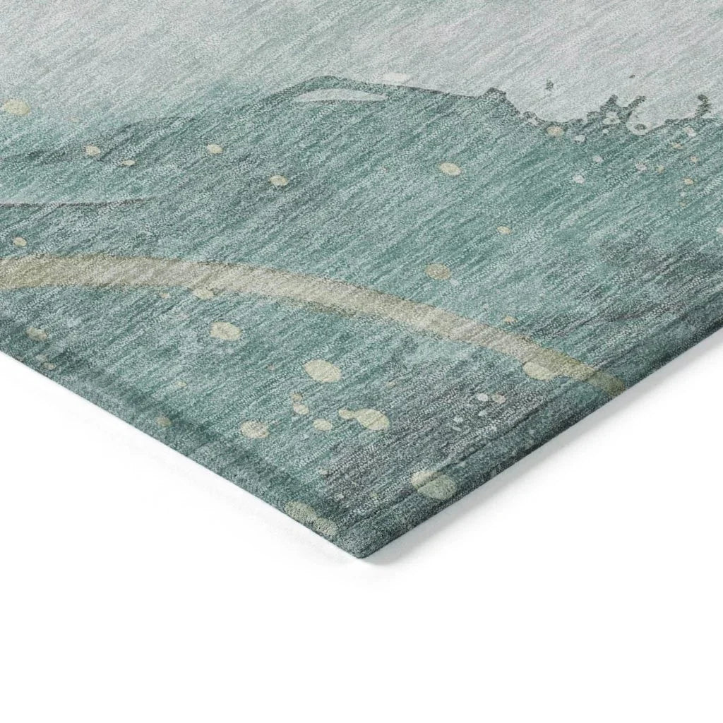 Marvelle Teal Washable Indoor - Outdoor Rug - LOOMLAN - LOOMLAN Rugs - Outdoor Rugs