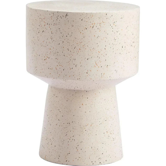 Masko Metal Beige Round Side Table - LOOMLAN - Zuo Modern - Side Tables