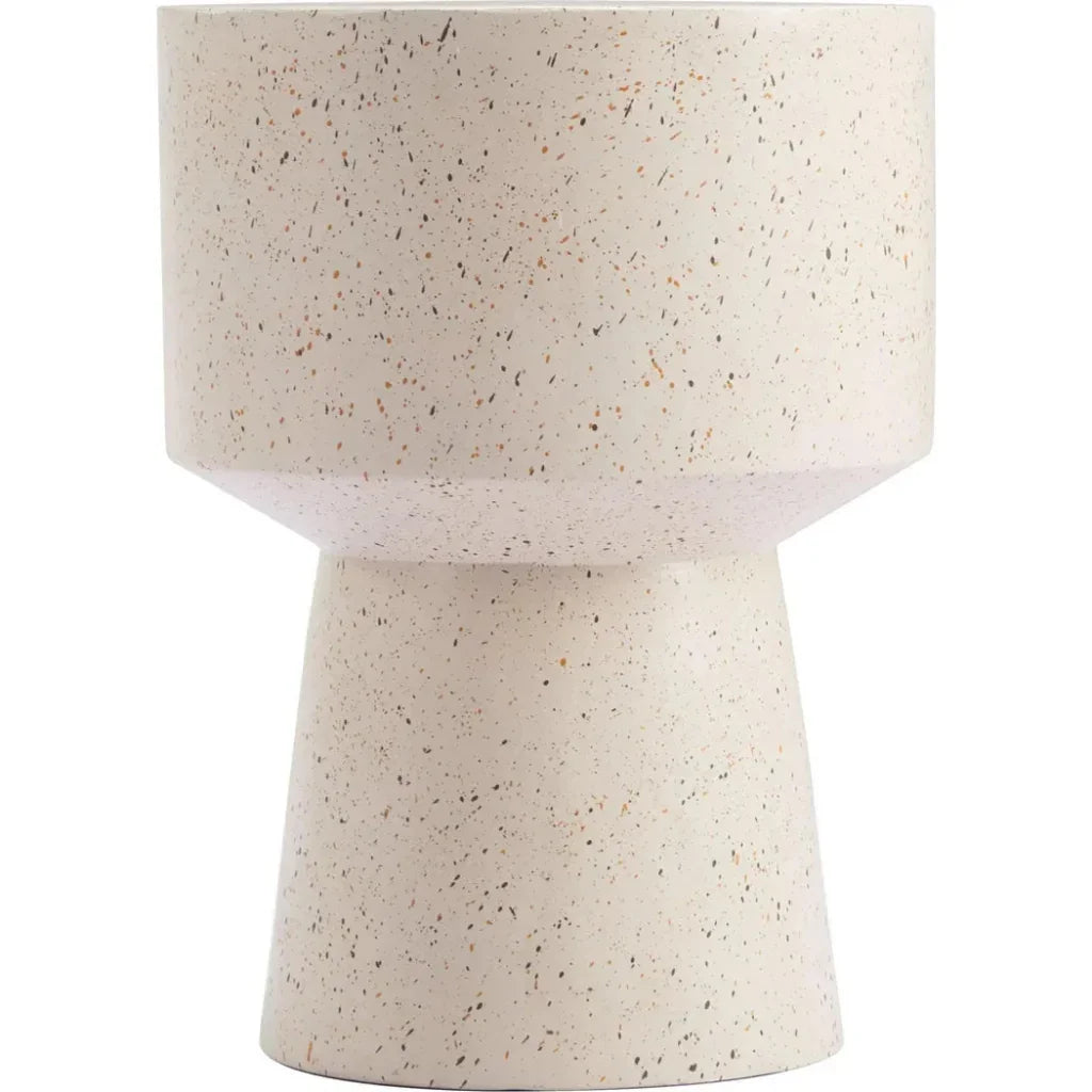 Masko Metal Beige Round Side Table - LOOMLAN - Zuo Modern - Side Tables