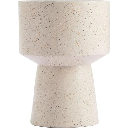 Masko Metal Beige Round Side Table - LOOMLAN - Zuo Modern - Side Tables